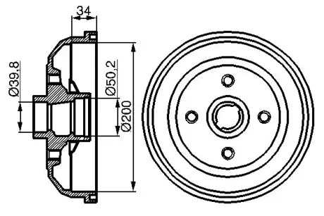 Тормозной барабан BOSCH 0986477056