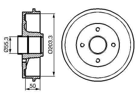 Тормозной барабан BOSCH 0986477121