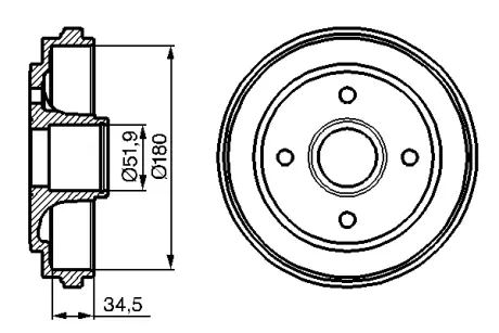 Тормозной барабан BOSCH 0986477128