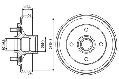 Тормозной барабан BOSCH 0986477159