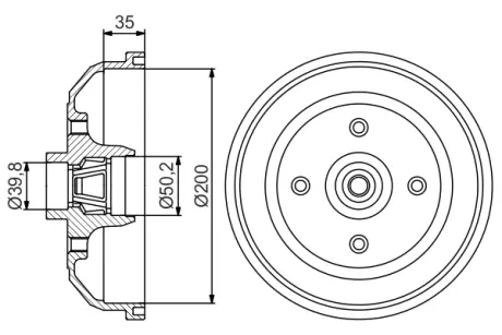 Тормозной барабан BOSCH 0986477256