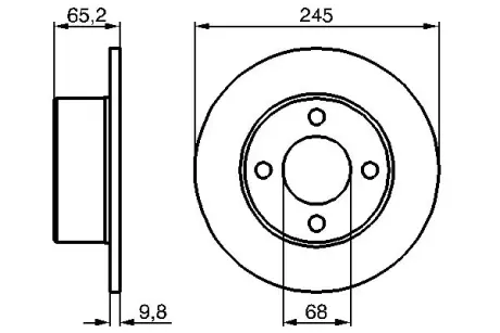 Диск гальмівний задн Лів/Прав AUDI 100 C3 2.3 08.86-11.90 BOSCH 0986478073