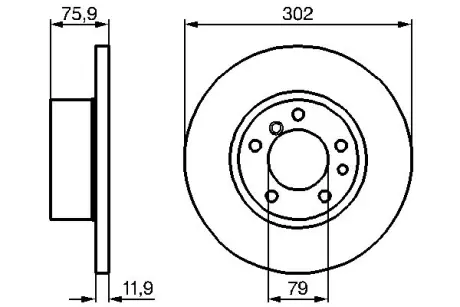Диск гальмівний передн лів/прав BMW 5 (E34) 1.8-2.5D 06.87-07.96 BOSCH 0986478319