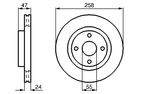 Диск гальмівний передн Лів/Прав MAZDA 323 F VI, 323 S VI 1.6-2.0D 09.98-05.04 BOSCH 0986478989