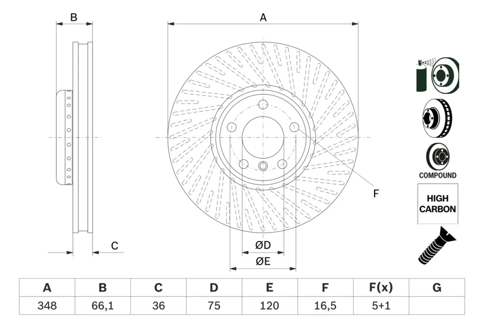 тормозной диск BOSCH 0986479E18 - фото 1