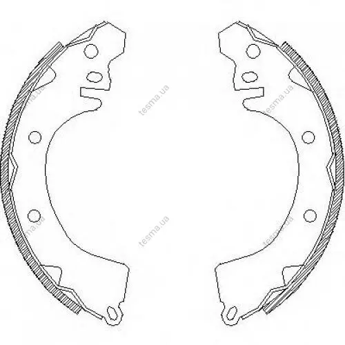 Brake shoes. Колодки тормозные, барабанный тормоз BOSCH 0986487208 (фото 1)