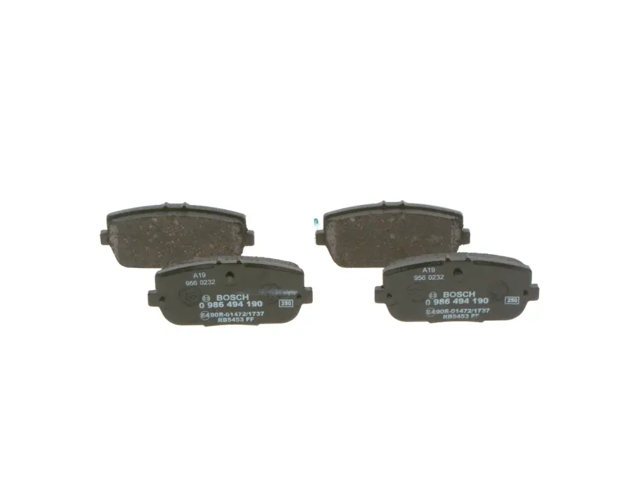 Комплект тормозных колодок, дисковый тормоз BOSCH 0986494190 (фото 1)