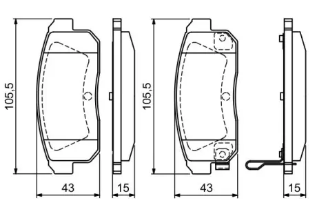 Комплект тормозных колодок, дисковый тормоз BOSCH 0986494223