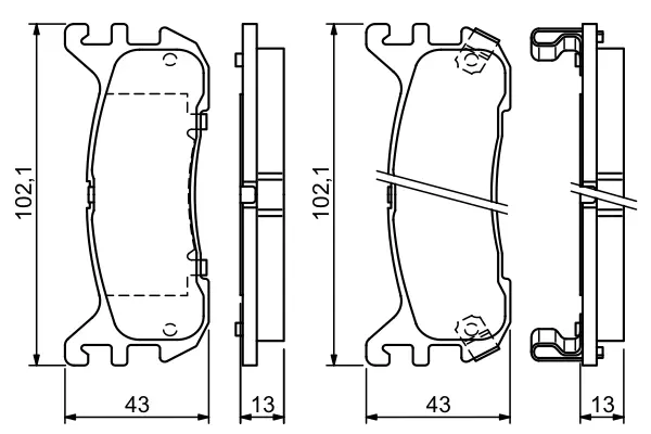Комплект тормозных колодок, дисковый тормоз BOSCH 0986494341 (фото 1)