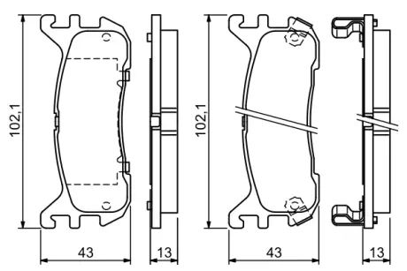 Комплект тормозных колодок, дисковый тормоз BOSCH 0986494341