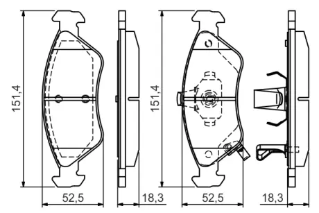 Комплект тормозных колодок, дисковый тормоз BOSCH 0986495067