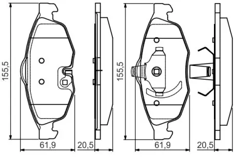 Комплект тормозных колодок, дисковый тормоз BOSCH 0986495161