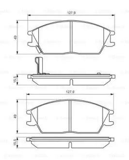 Комплект тормозных колодок, дисковый тормоз BOSCH 0986495221