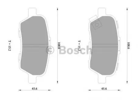 Комплект тормозных колодок, дисковый тормоз BOSCH 0986AB1153