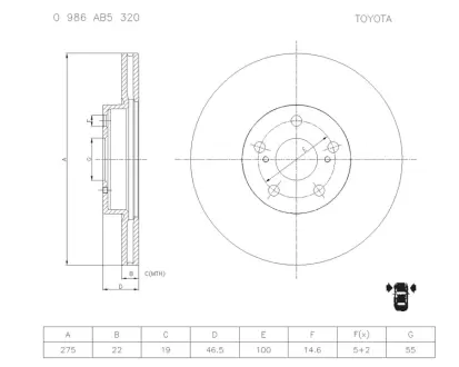 Тормозной диск BOSCH 0986AB5320