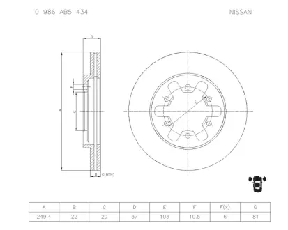 Тормозной диск BOSCH 0986AB5434