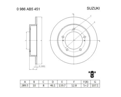 Тормозной диск BOSCH 0986AB5451