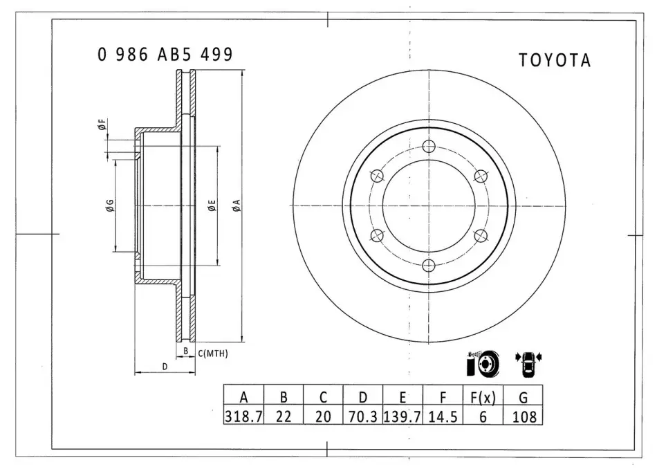 Тормозной диск BOSCH 0986AB5499 (фото 1)