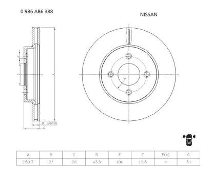 Тормозной диск BOSCH 0986AB6388