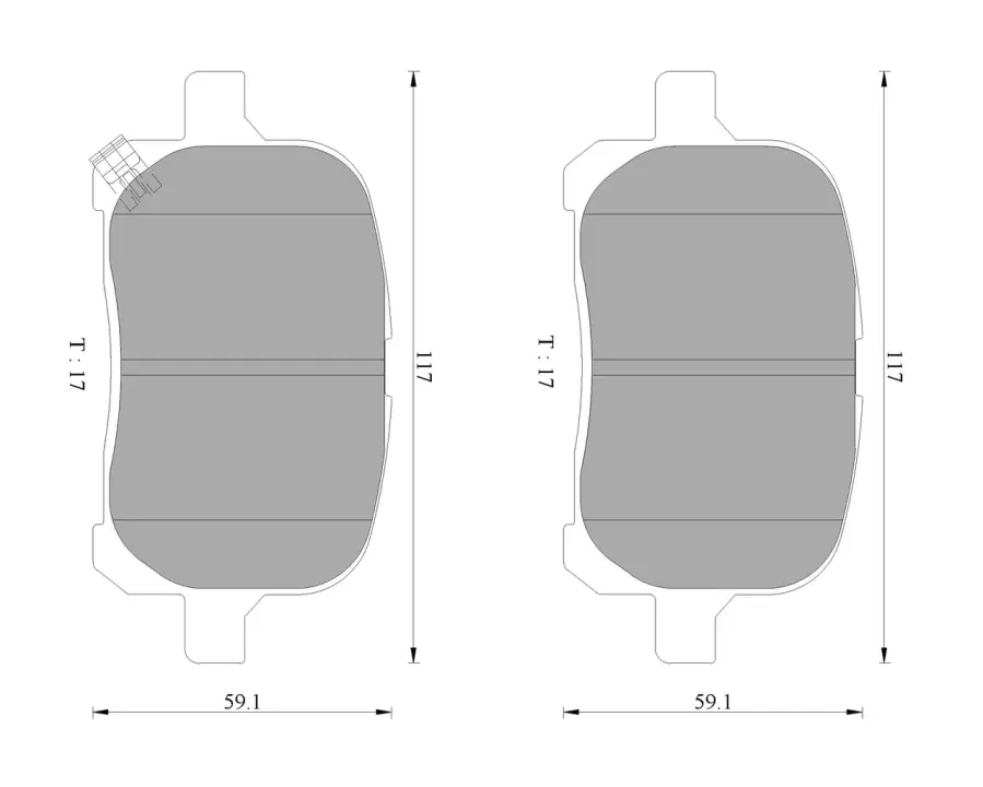 Комплект тормозных колодок, дисковый тормоз BOSCH 0986AB9075 (фото 1)
