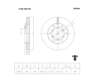 Тормозной диск BOSCH 0986AB9684