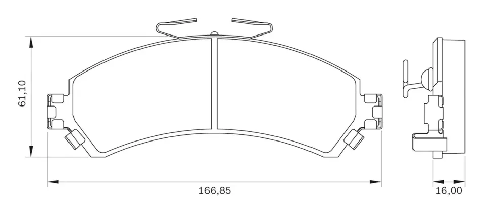 Комплект тормозных колодок, дисковый тормоз BOSCH 0986BB0066 (фото 1)