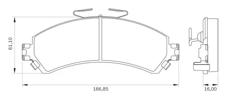 Комплект тормозных колодок, дисковый тормоз BOSCH 0986BB0066