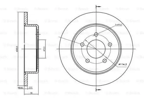 Тормозной диск BOSCH 0986BB4308