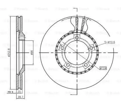 Тормозной диск BOSCH 0986BB4312