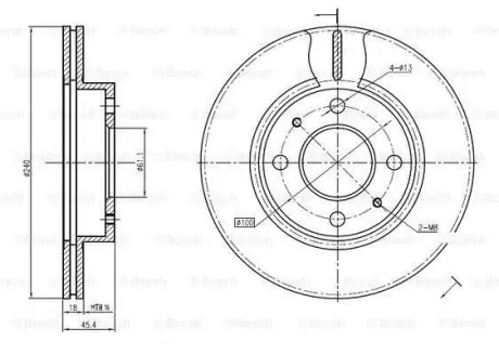 Тормозной диск BOSCH 0986BB4313