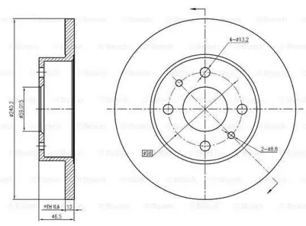 Тормозной диск BOSCH 0986BB4329