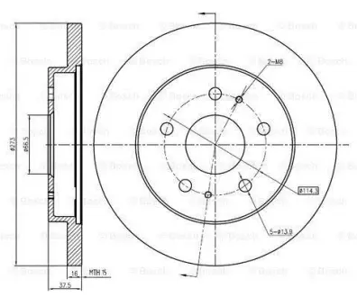 Тормозной диск BOSCH 0986BB4330