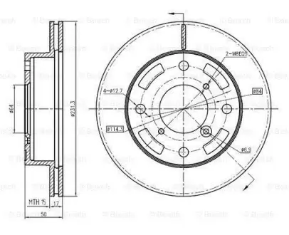 Тормозной диск BOSCH 0986BB4332
