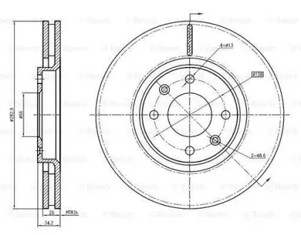 Тормозной диск BOSCH 0986BB4333
