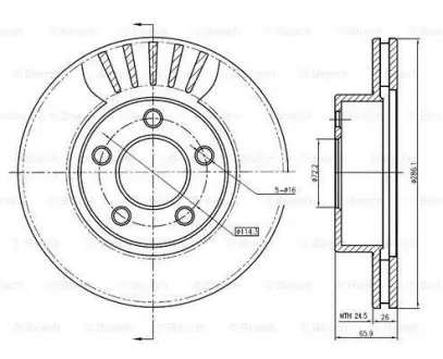 Тормозной диск BOSCH 0986BB4336