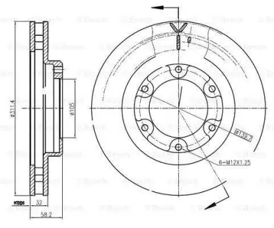 Тормозной диск BOSCH 0986BB4339