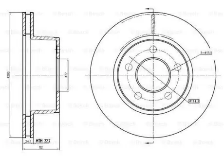 Тормозной диск BOSCH 0986BB4340