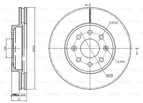 Тормозной диск BOSCH 0986BB4341