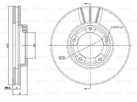 Тормозной диск BOSCH 0986BB4344