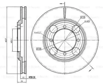 Тормозной диск BOSCH 0986BB4347