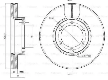 Тормозной диск BOSCH 0986BB4348
