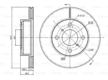Тормозной диск BOSCH 0986BB4354