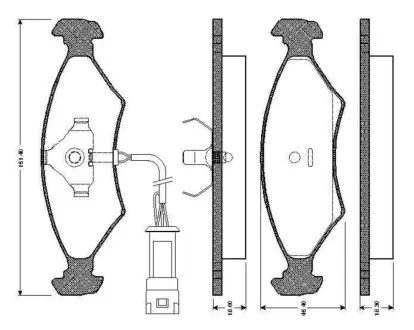 Комплект тормозных колодок, дисковый тормоз BOSCH 0986TB2068