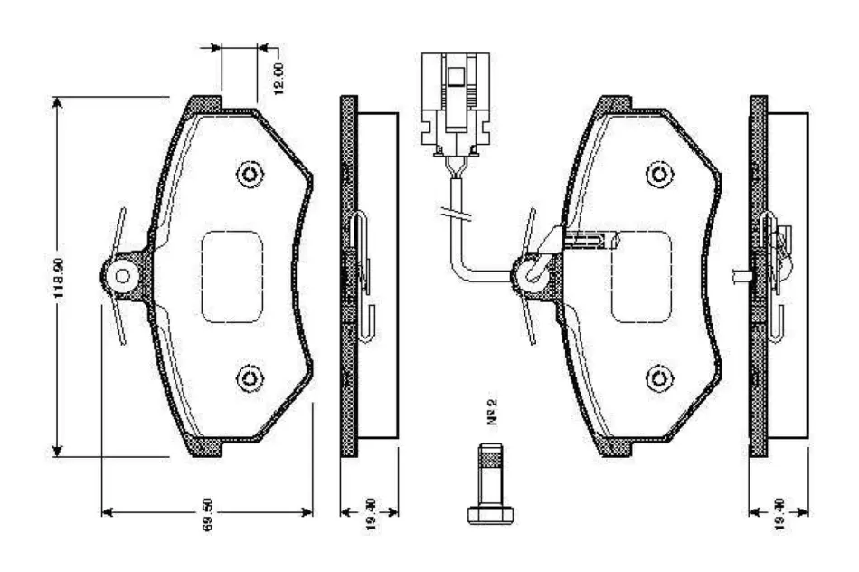 Комплект тормозных колодок, дисковый тормоз BOSCH 0986TB2072 (фото 1)