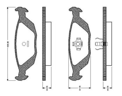 Комплект тормозных колодок, дисковый тормоз BOSCH 0986TB2083