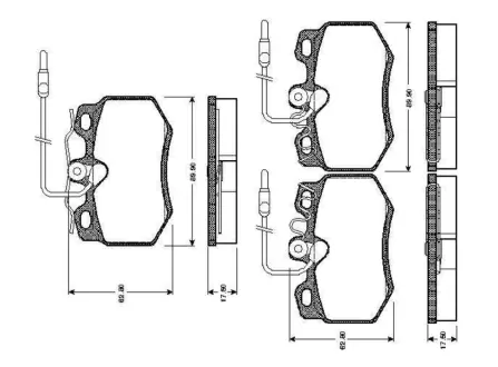Комплект тормозных колодок, дисковый тормоз BOSCH 0986TB2088