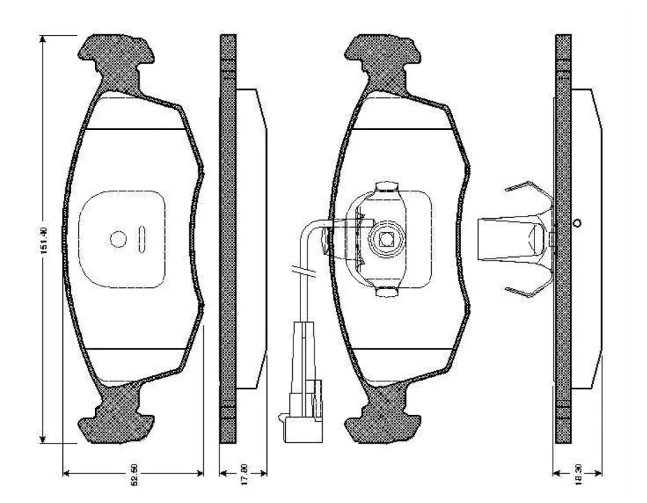 Комплект тормозных колодок, дисковый тормоз BOSCH 0986TB2093 (фото 1)