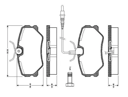 Комплект тормозных колодок, дисковый тормоз BOSCH 0986TB2135