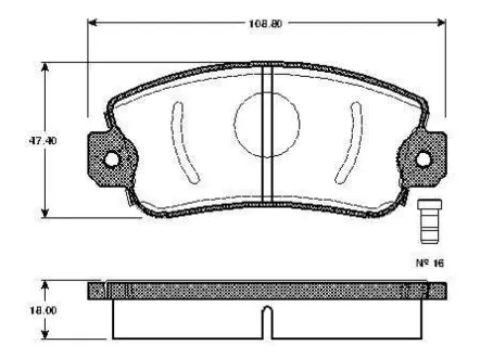 Комплект тормозных колодок, дисковый тормоз BOSCH 0986TB2201