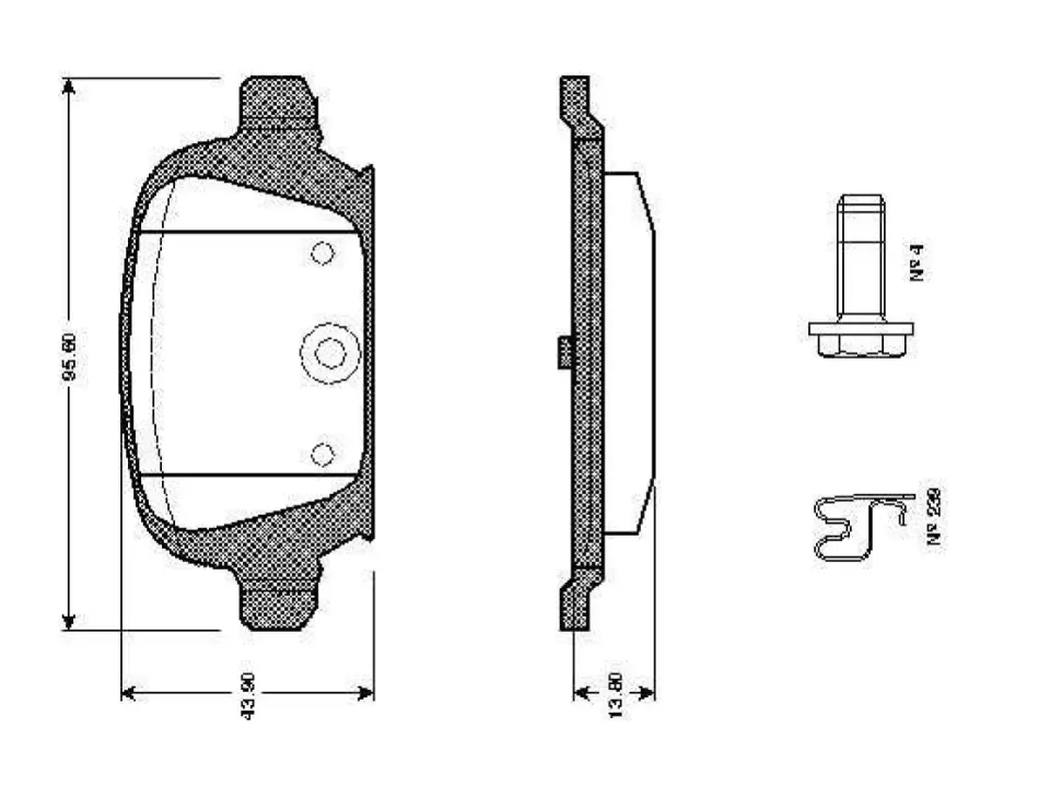 Комплект тормозных колодок, дисковый тормоз BOSCH 0986TB2404 (фото 1)